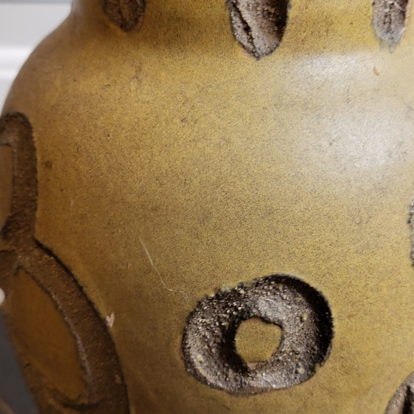 Toyo Medium Vase #1 Ikebana Vessel Umber Sienna Glaze with Granular Grog Incised - Picture 14 of 15